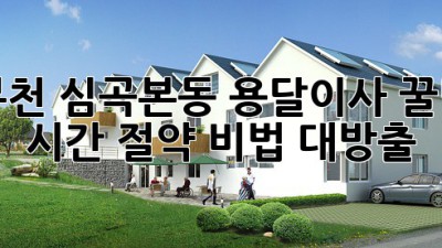 부천 심곡본동 용달이사 꿀팁🍯 시간 절약 비법 대방출!